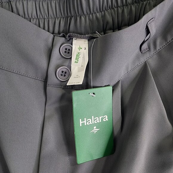 Womens Gray Halara Wide Leg Pleated Dress Pants Polyester Blend Stretch Size M - Picture 3 of 10